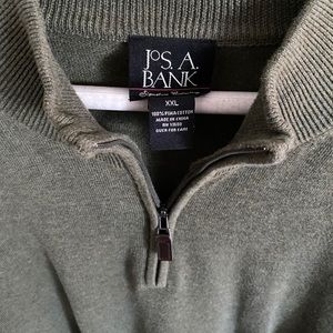 Jos A Bank 1/4 Zip Pullover Mock Neck Sweater